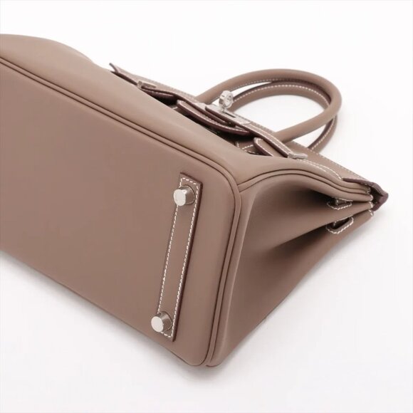 Hermes Birkin 25 Le Tournay Veau Swift Etoupe Silver Metal Fittings K: 2025 - Picture 3 of 11